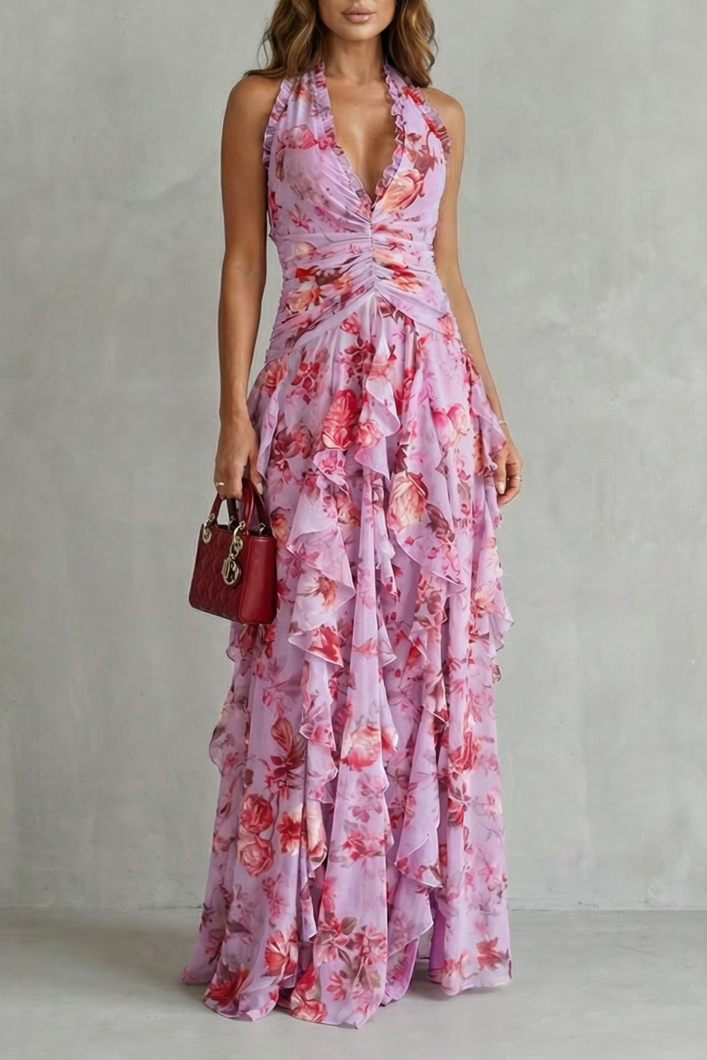 Belladina | Vestido Largo Cascada de Rosas
