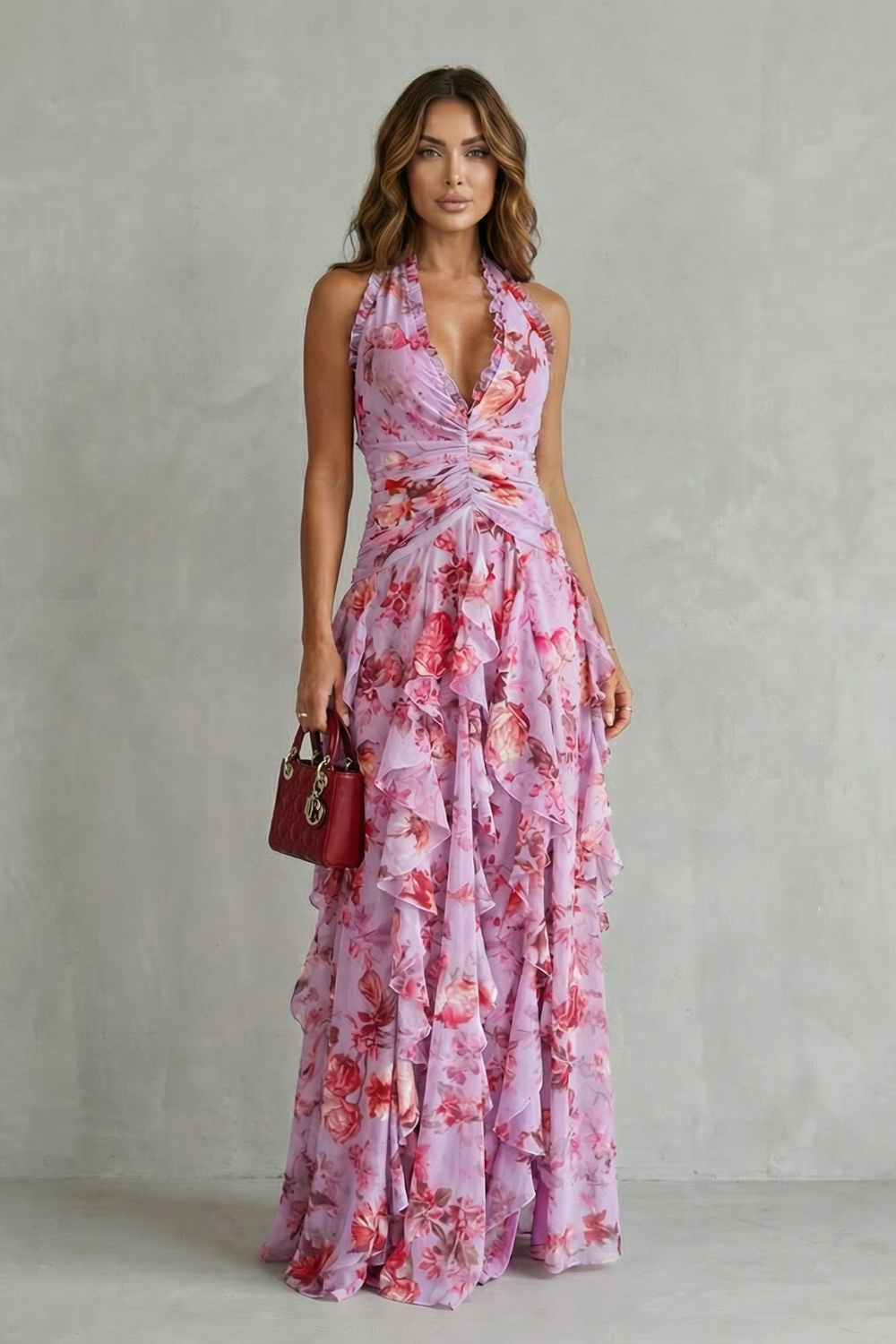 Belladina | Vestido Largo Cascada de Rosas