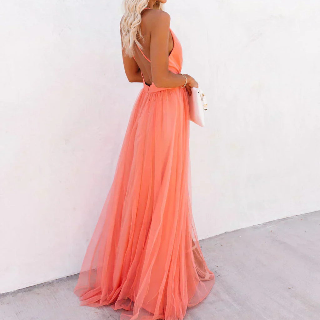 Ginevra | Vestido Largo Luz Coral
