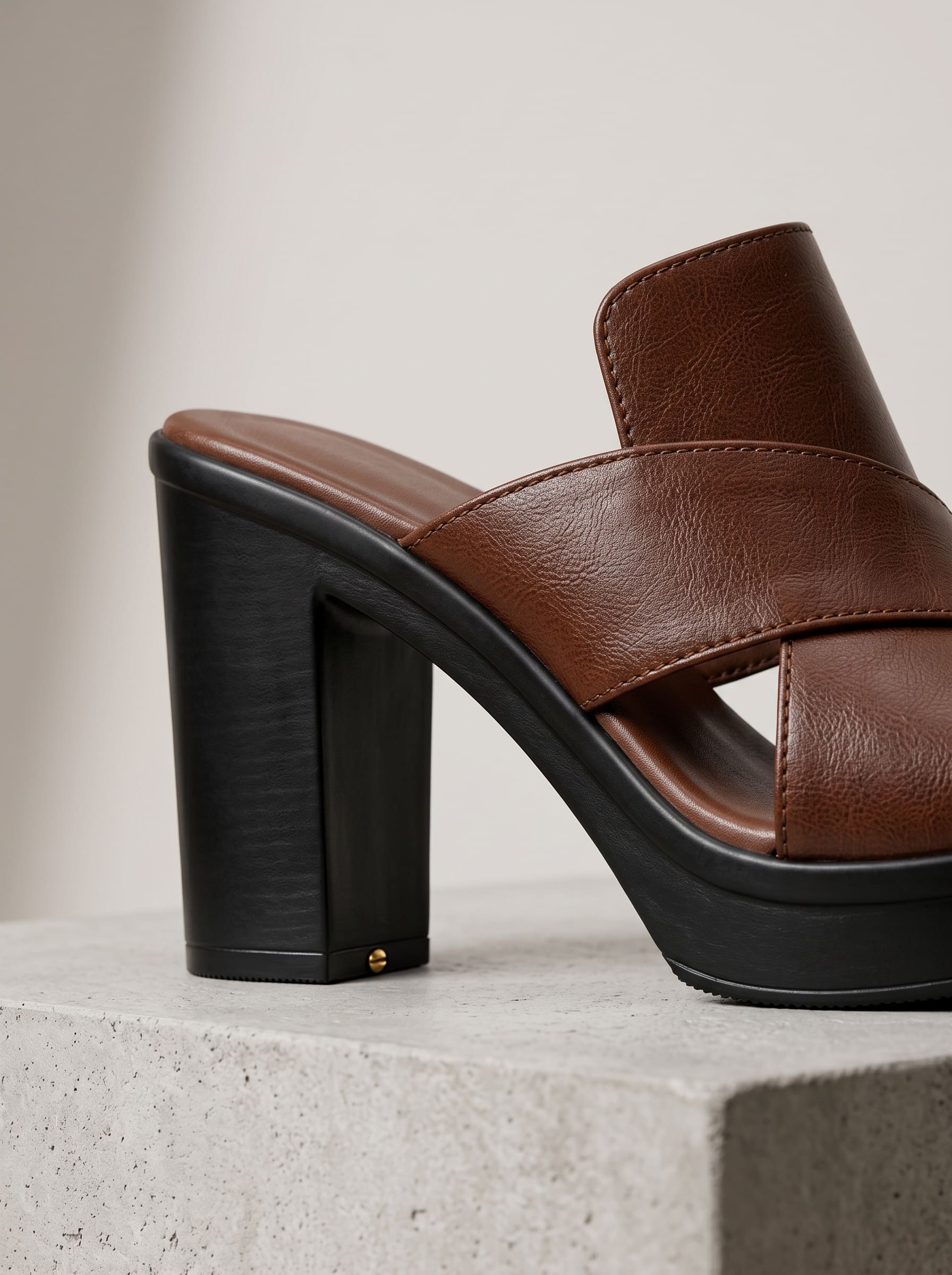 Amelia | Zuecos Plataforma Milano Marrón Chocolate