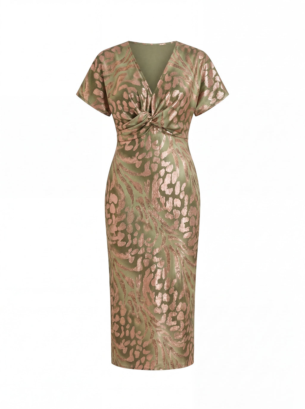 Antonella | Vestido Midi Cobre Fluido