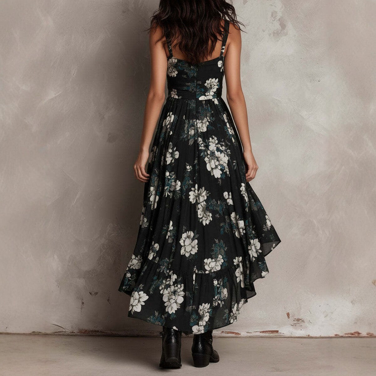 Nocturna | Vestido Floral Asimétrico