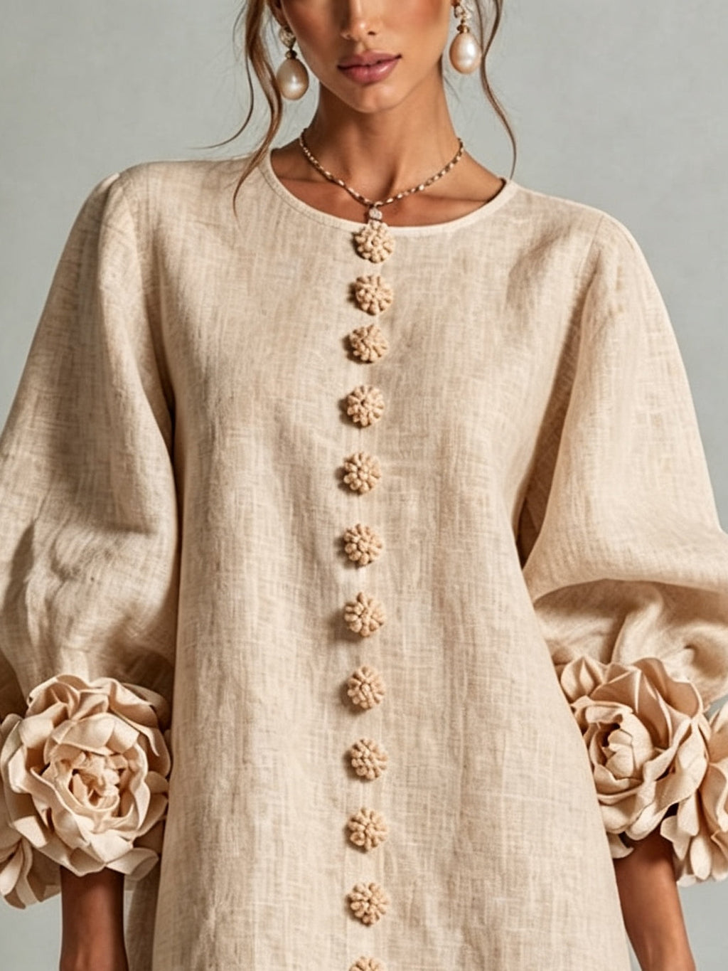 Aurora | Minivestido Pétalo Beige