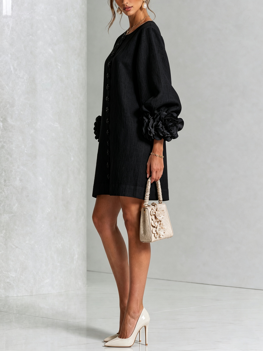 Aurora | Minivestido Pétalo Negro