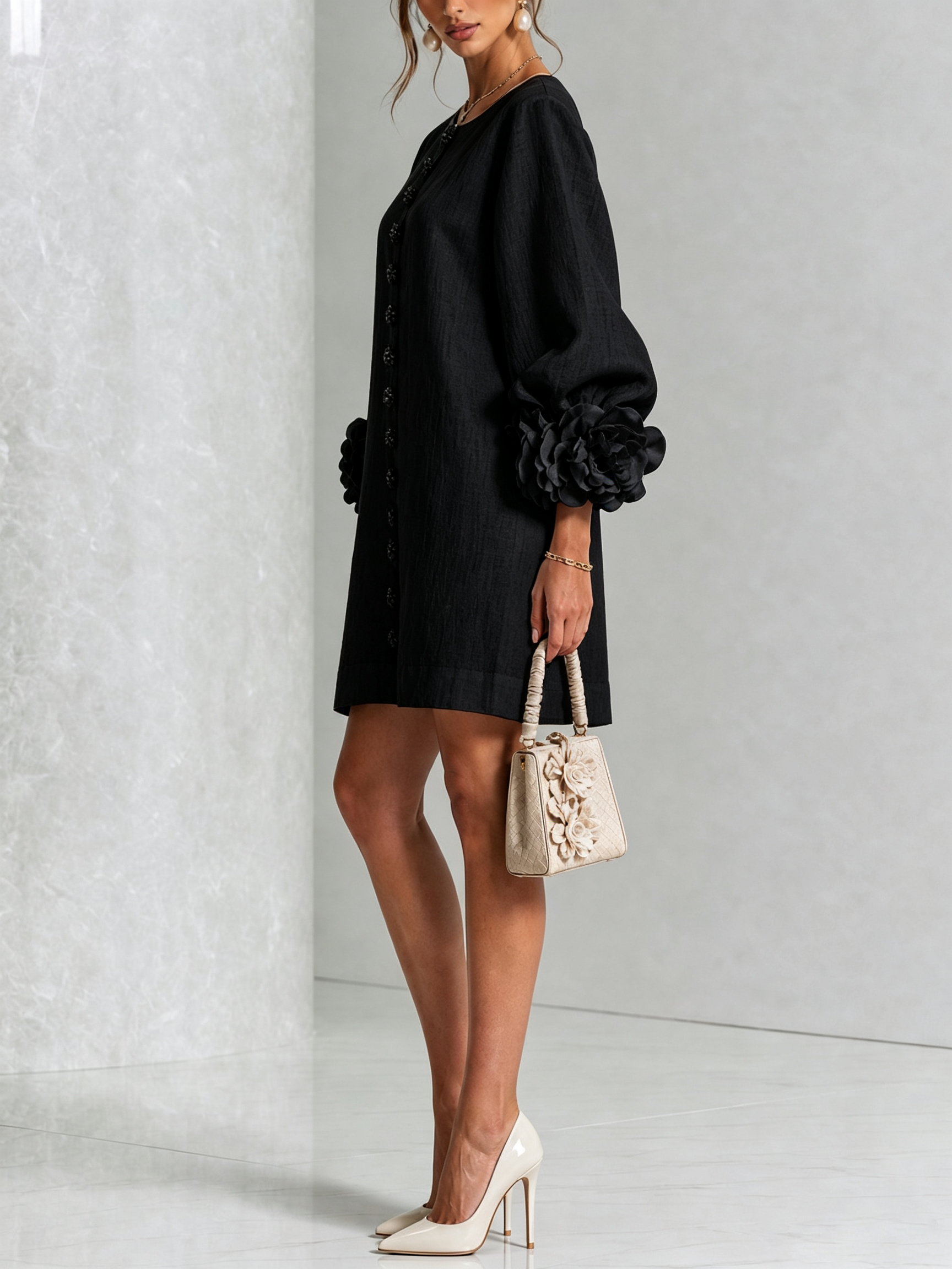 Aurora | Minivestido Pétalo Negro