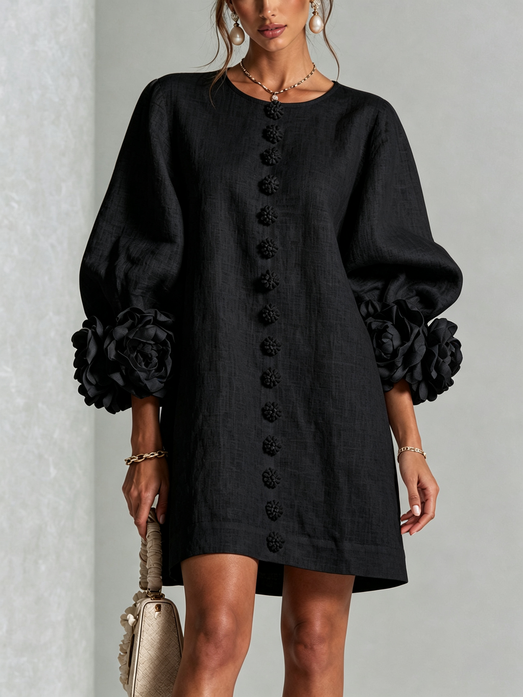 Aurora | Minivestido Pétalo Negro