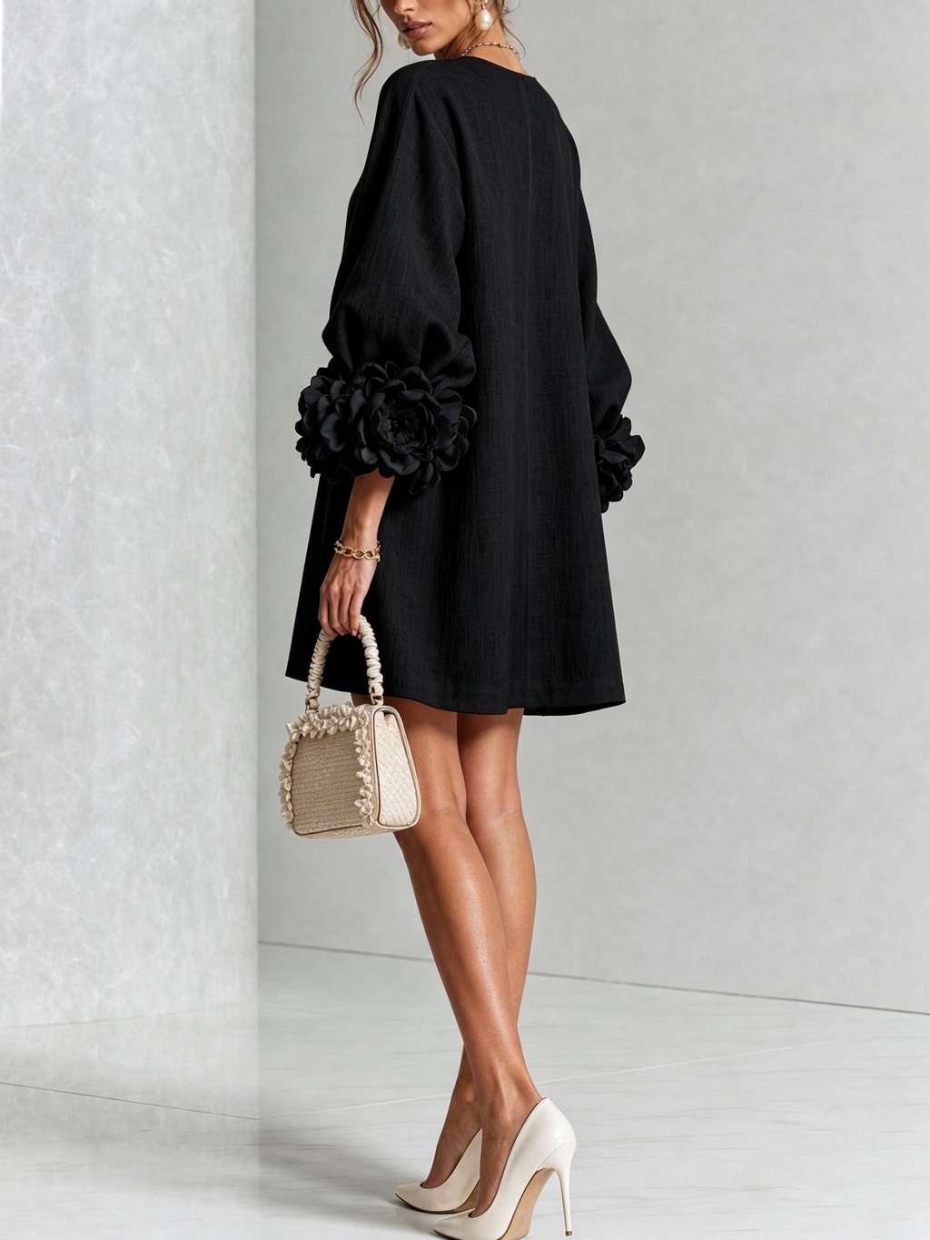 Aurora | Minivestido Pétalo Negro