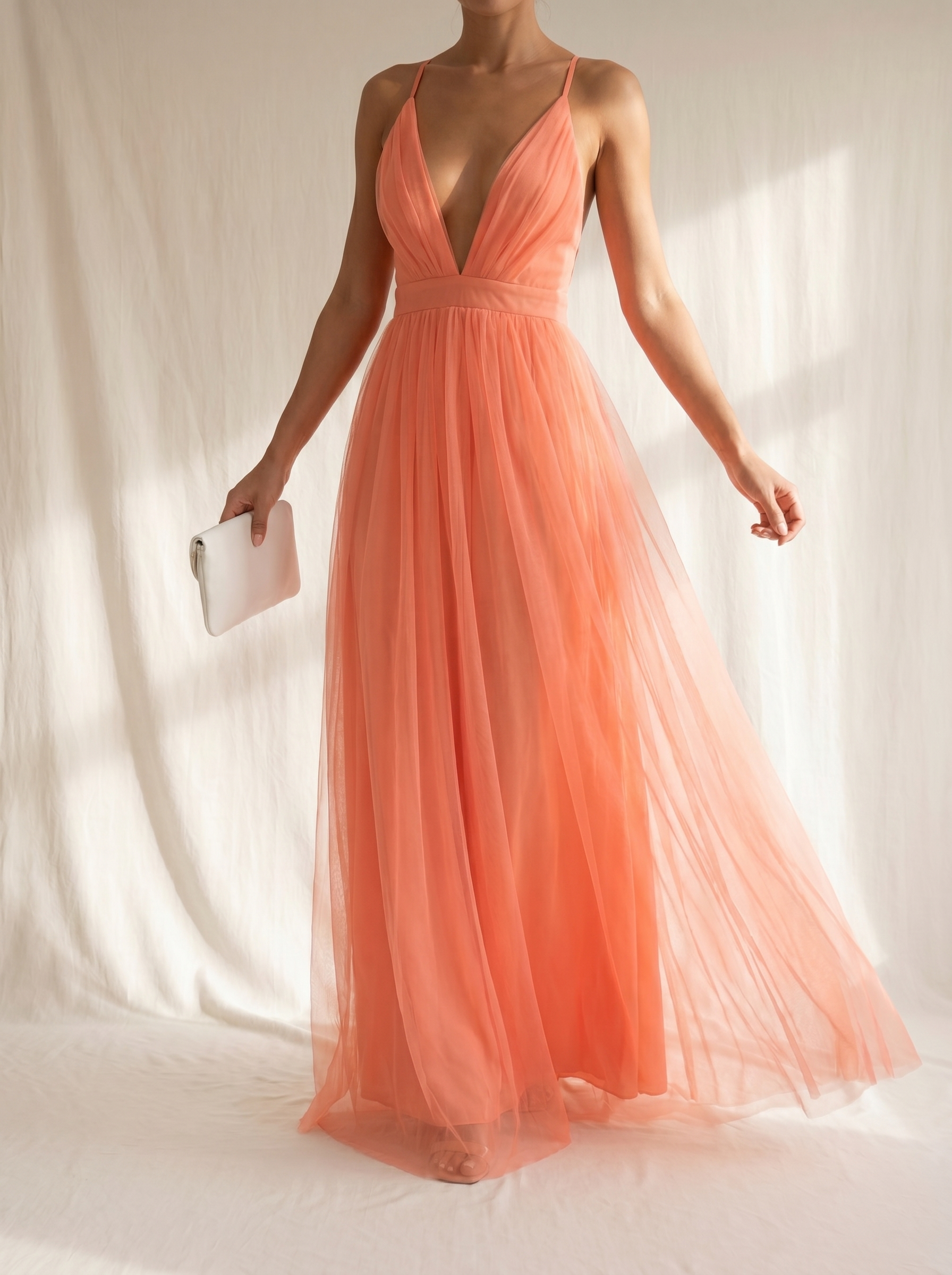 Ginevra | Vestido Largo Luz Coral