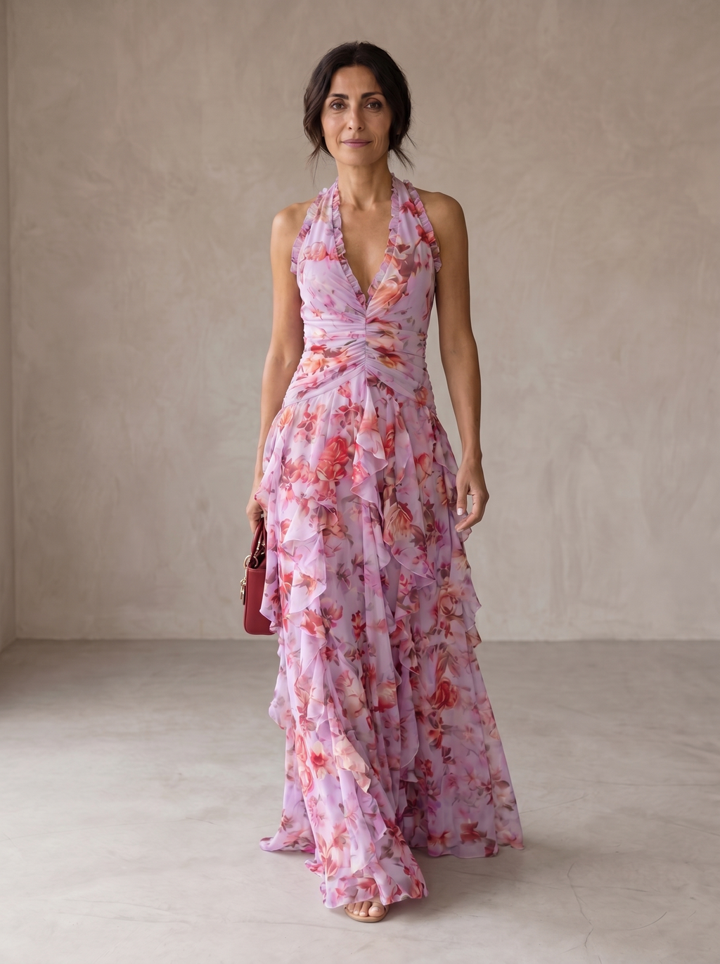 Belladina | Vestido Largo Cascada de Rosas