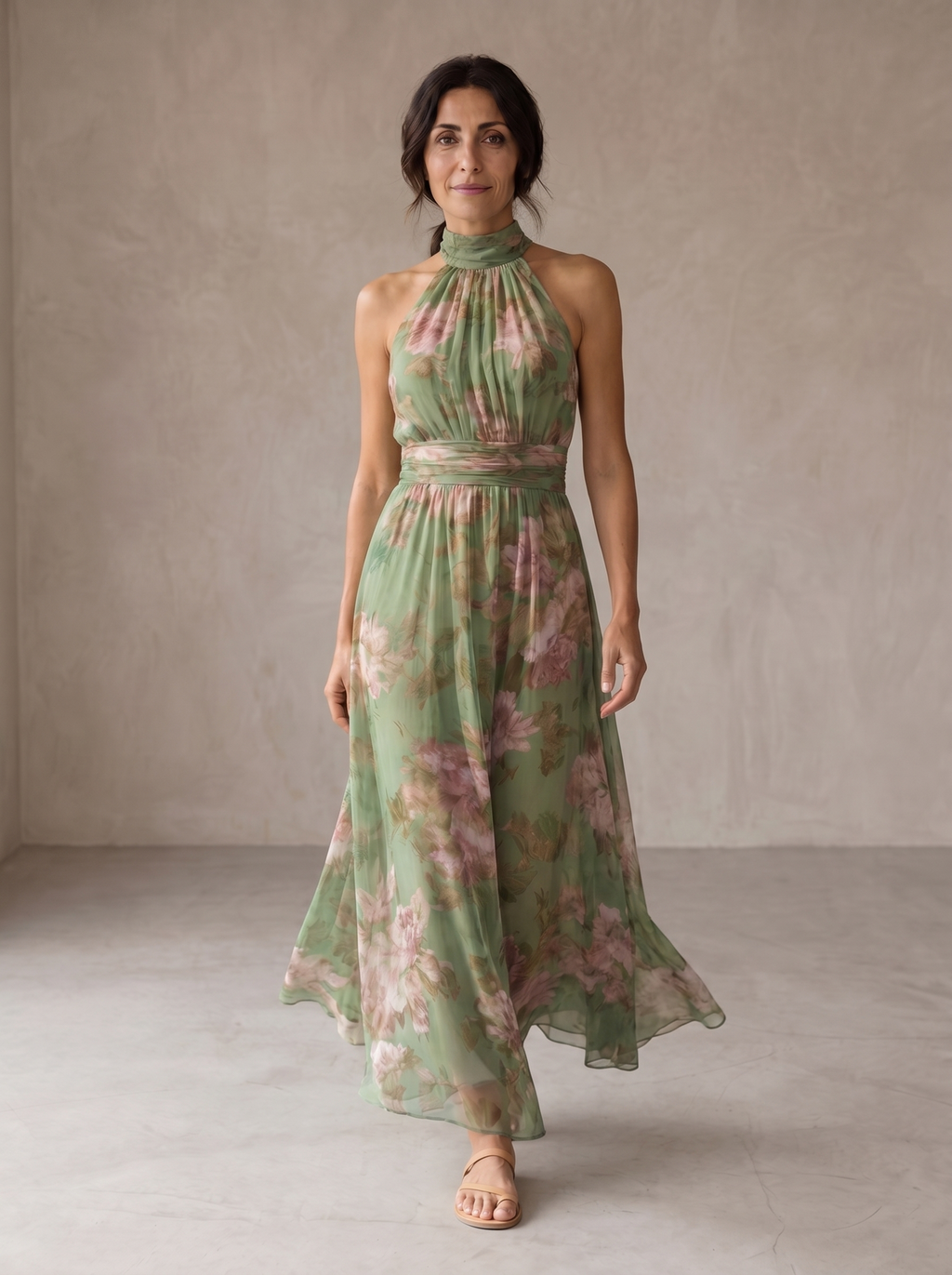 Livia | Vestido Largo Halter Floral