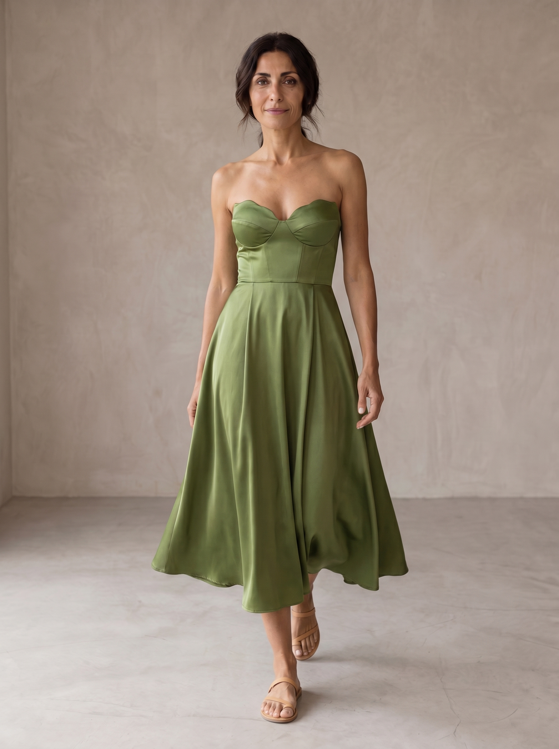 Liora | Vestido Midi Palabra de Honor